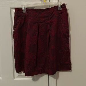 Maroon floral skirt with pockets